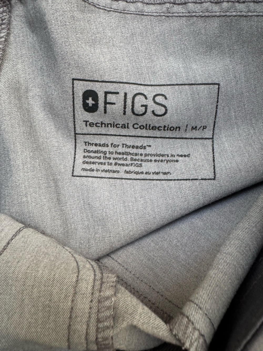 Figs Gray Drawstring Utility Pants - Teal Accent size m/p scrubs track pants - Picture 2 of 2